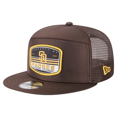 Men's New Era  Brown San Diego Padres Split Panel 9FIFTY Trucker Snapback