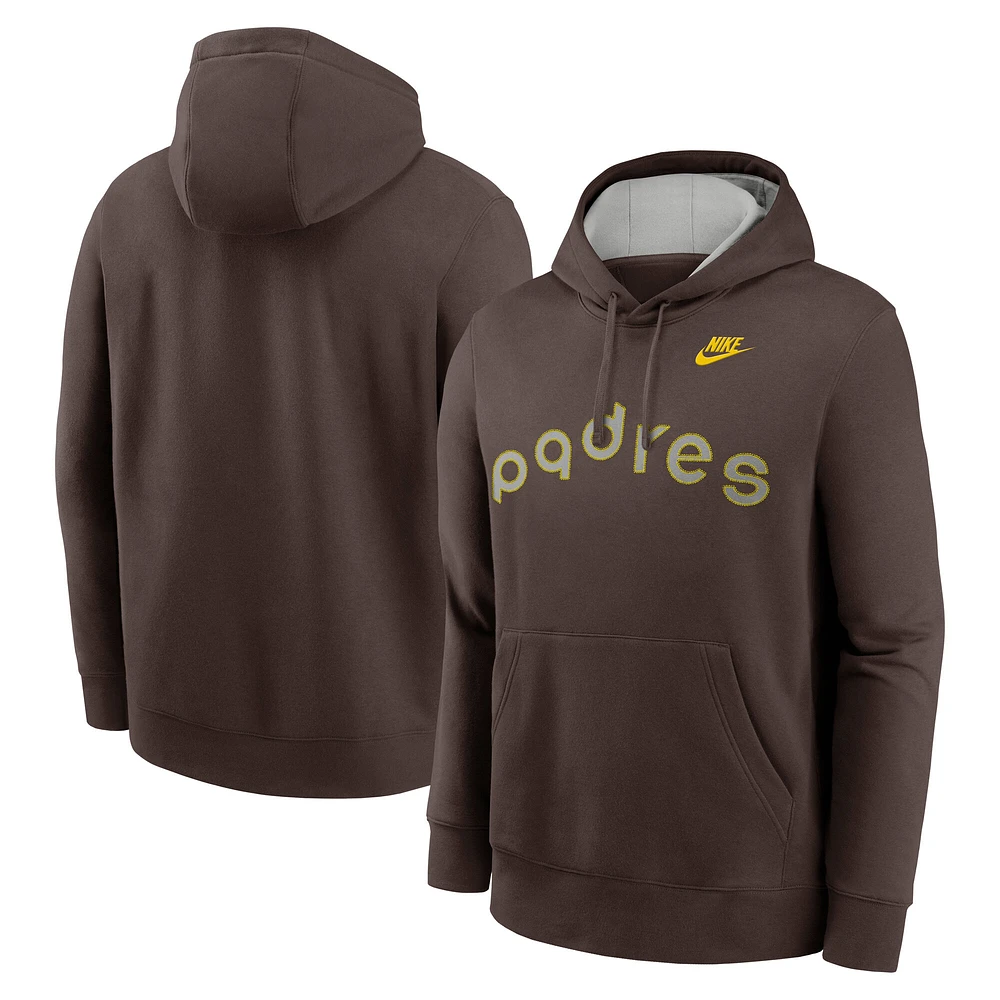 Sweat à capuche Nike Anthracite San Diego Padres Rewind Club Logo pour homme