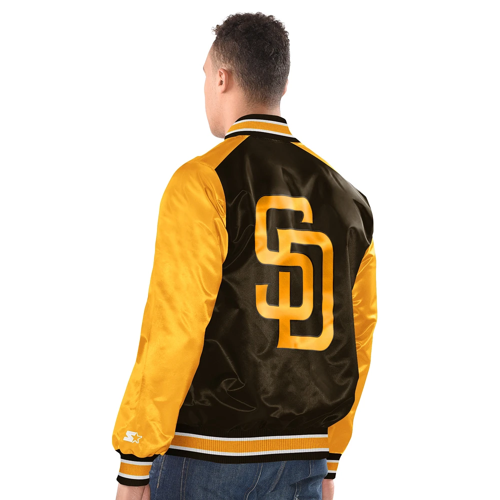 Veste à boutons-pression Starter Brown des San Diego Padres pour homme