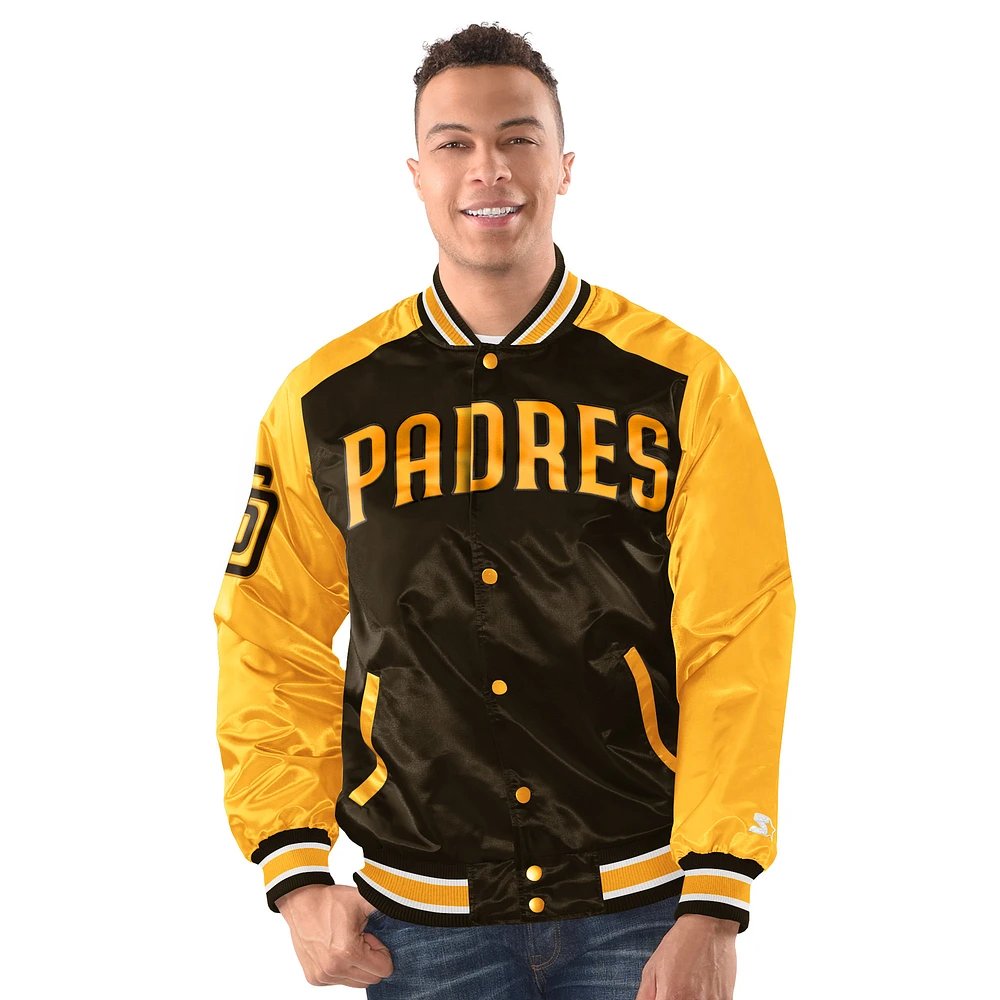 Veste à boutons-pression Starter Brown des San Diego Padres pour homme