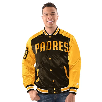 Veste à boutons-pression Starter Brown des San Diego Padres pour homme