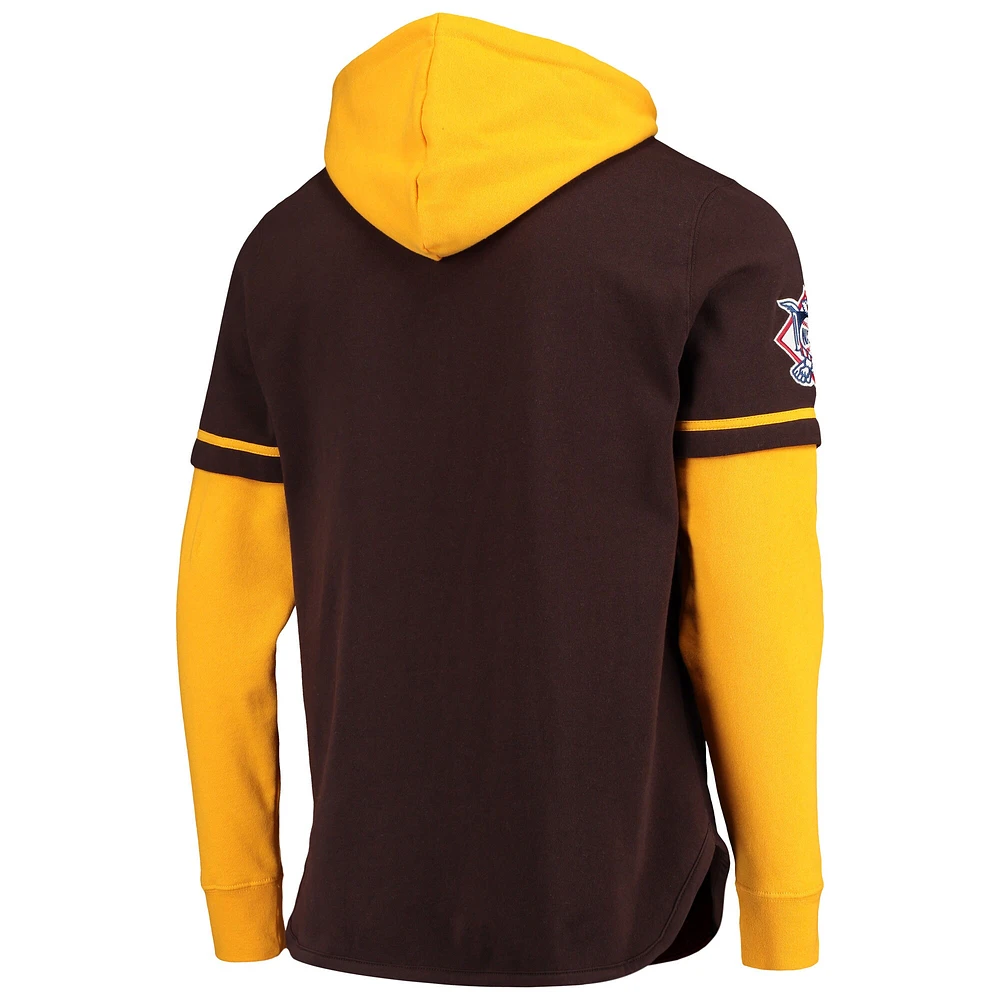 Chandail à capuchon d'arrêt-court San Diego Padres '47 brun/doré pour homme