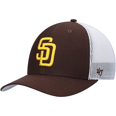 Casquette de camionneur à logo principal San Diego Padres '47 marron/blanc pour homme