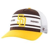 Casquette ajustable décontractée à rayures pour camionneur Gridiron Super Stripe de San Diego Padres '47 marron pour homme