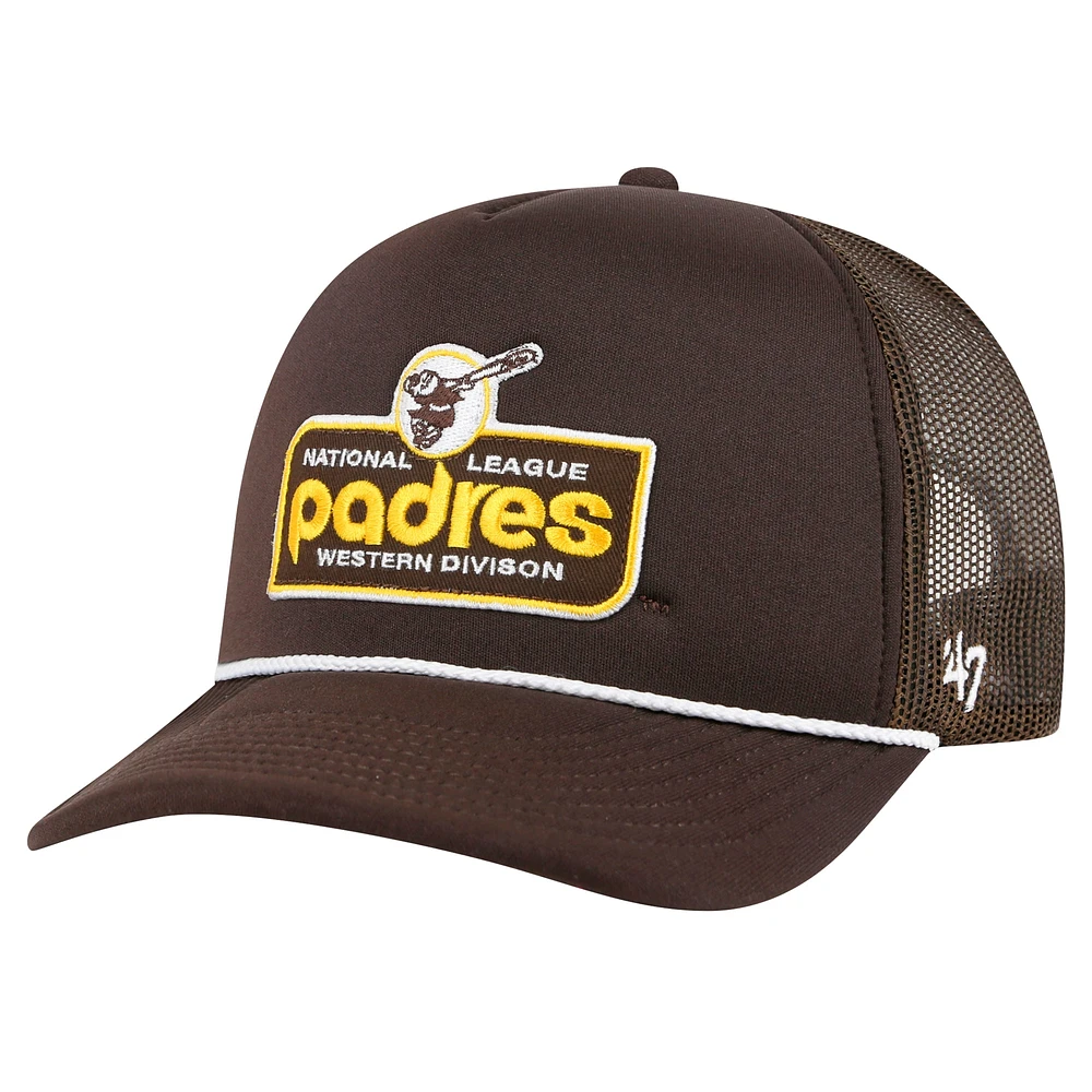 Casquette ajustable en mousse pour homme '47 Brown San Diego Padres Local Patch