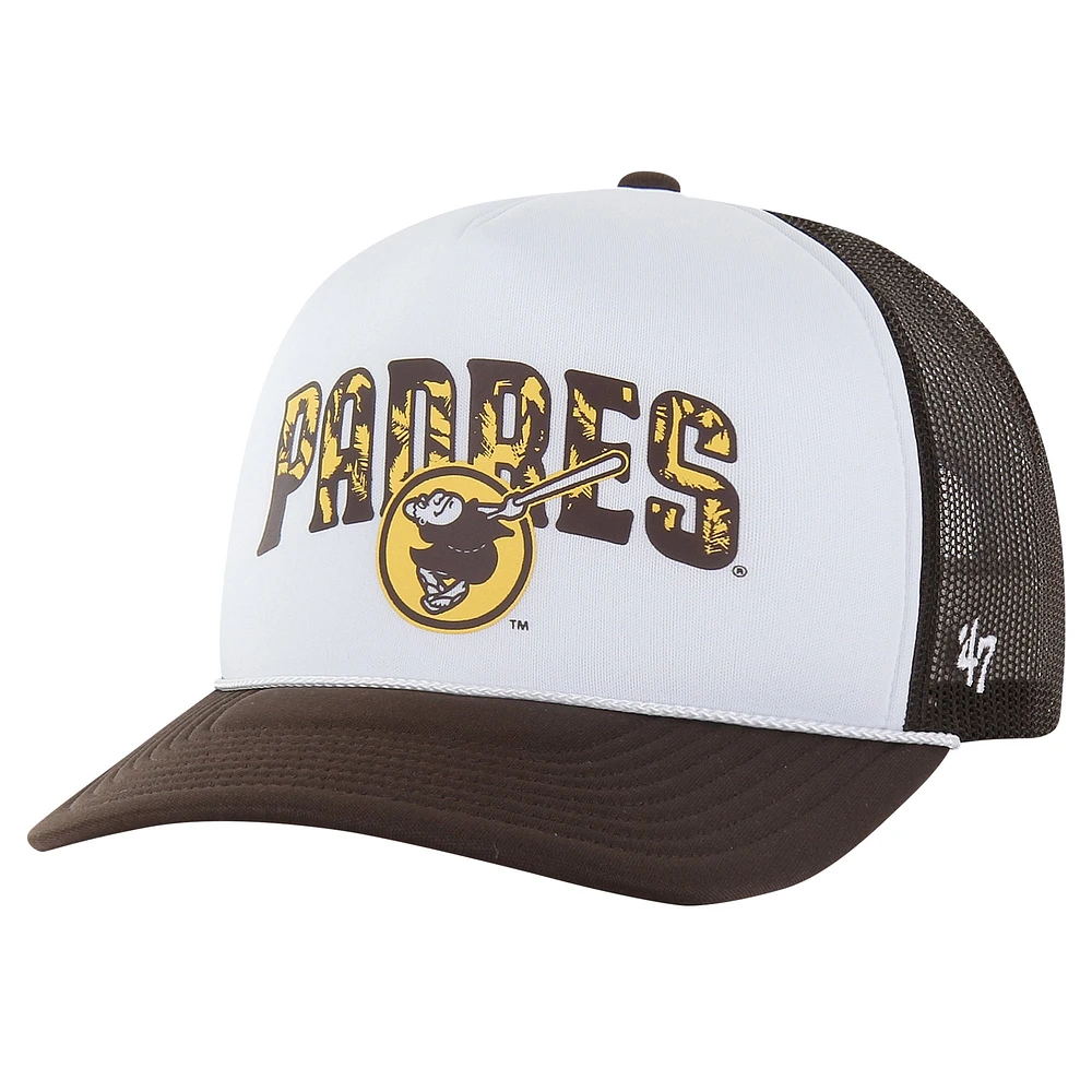 Casquette réglable de camionneur en mousse marron San Diego Padres Retro Region '47 pour hommes