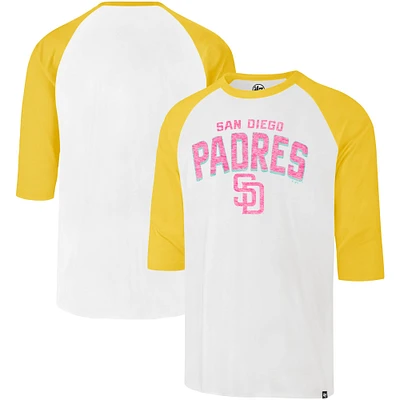 T-shirt à manches 3/4 crème '47 San Diego Padres City Connect Crescent Franklin Raglan pour hommes