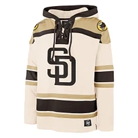 Men's '47 Cream San Diego Padres Superior Lacer Pullover Hoodie