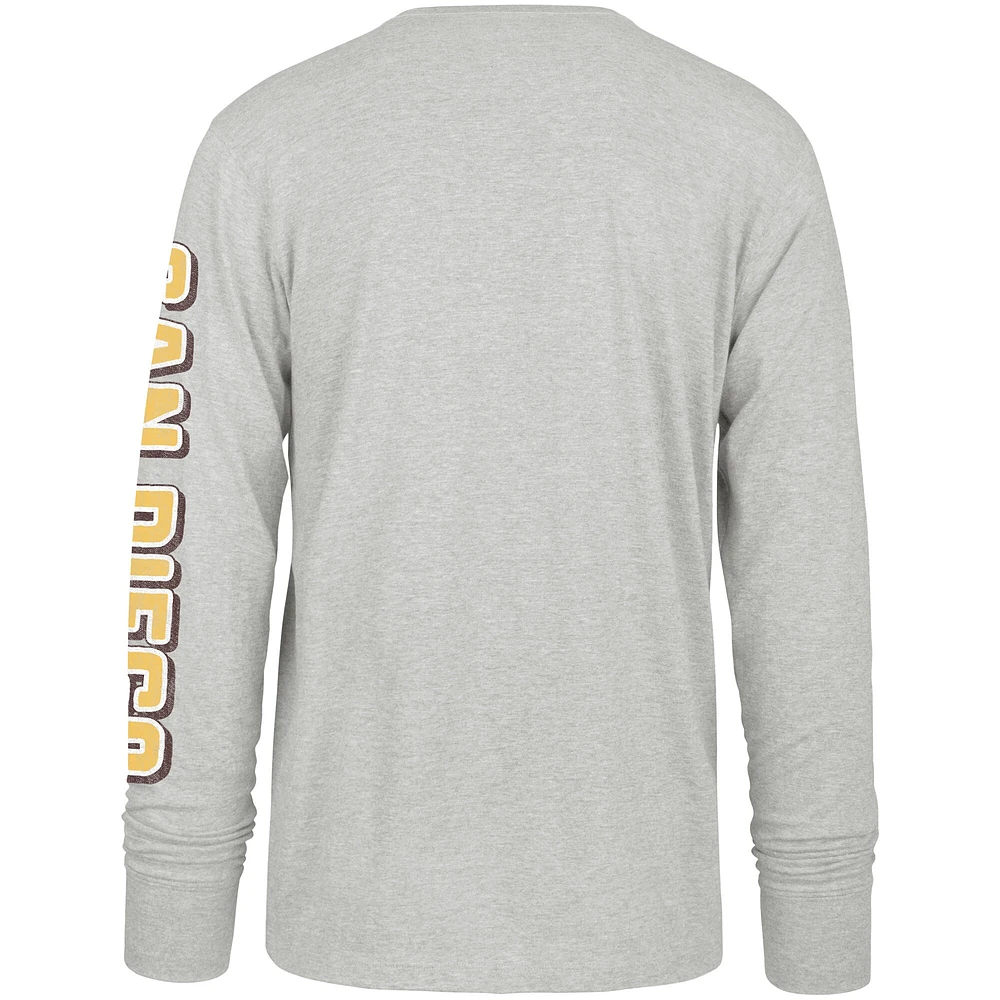Men's '47 Gray San Diego Padres Fair Ball Franklin Long Sleeve T-Shirt
