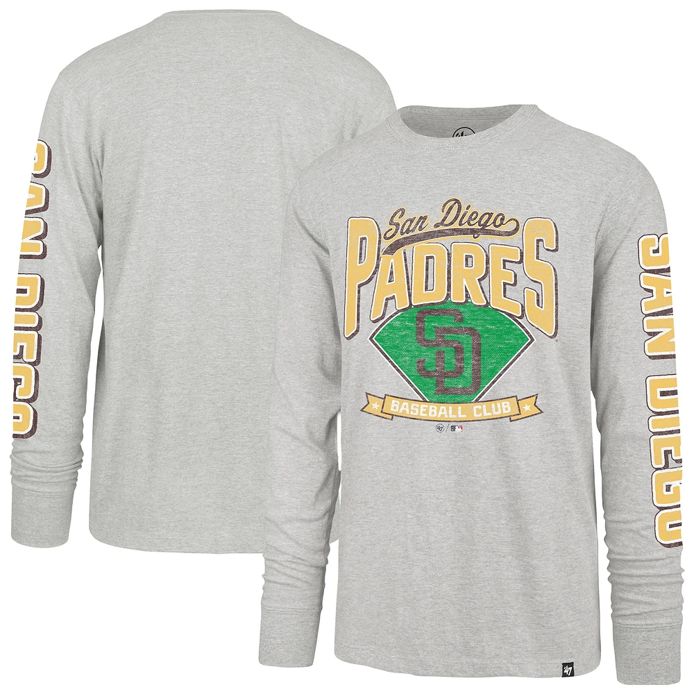 Men's '47 Gray San Diego Padres Fair Ball Franklin Long Sleeve T-Shirt