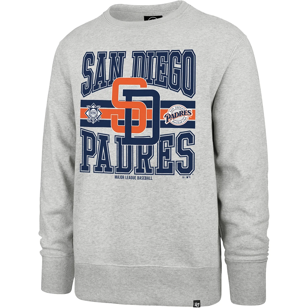 Men's '47  Gray San Diego Padres Letters Headline Pullover Sweatshirt