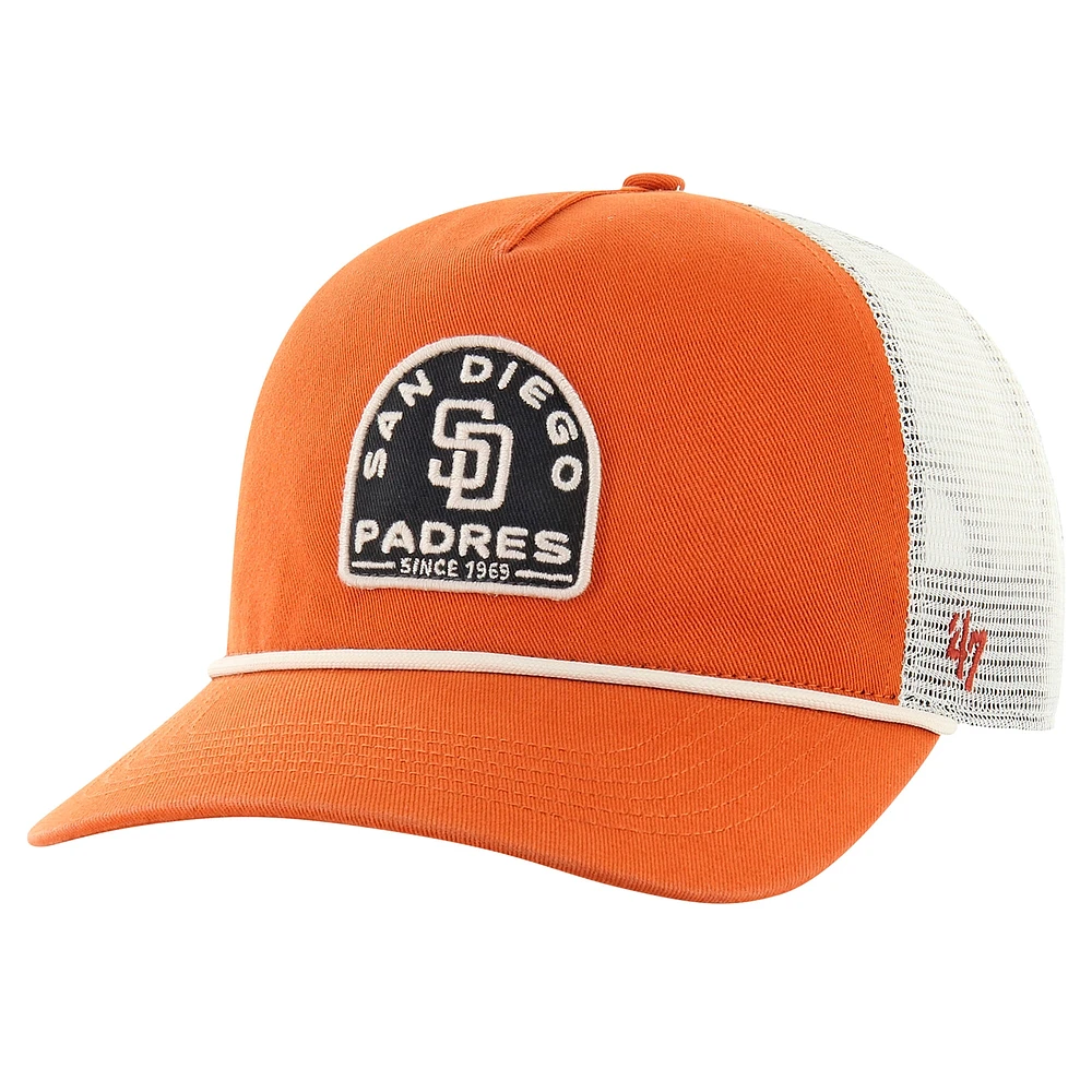 Casquette réglable orange San Diego Padres Cypress Trucker Hitch '47 pour hommes