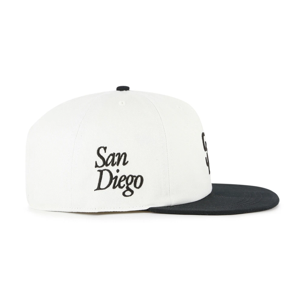 Men's '47 White/Black San Diego Padres Foundation Captain Snapback Hat