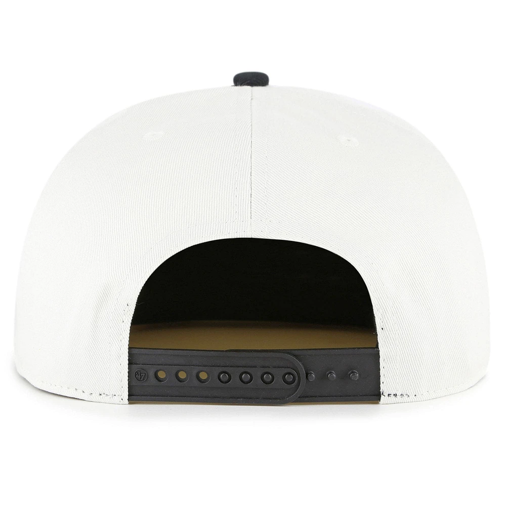 Men's '47 White/Black San Diego Padres Foundation Captain Snapback Hat
