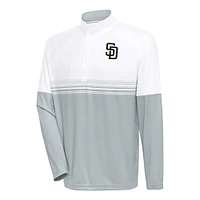 Pull-over zippé quart de tour Bender des Padres San Diego pour homme, blanc/gris, Antigua