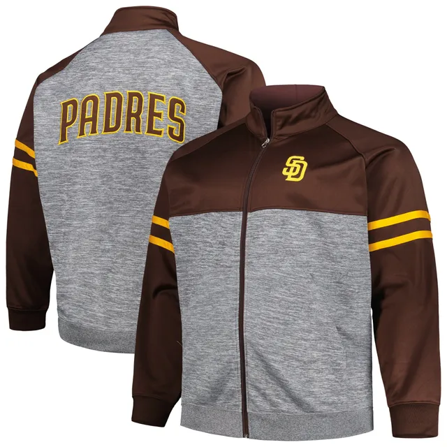 Profile Men's Brown San Diego Padres Big & Tall Tricot Track Full-Zip Jacket