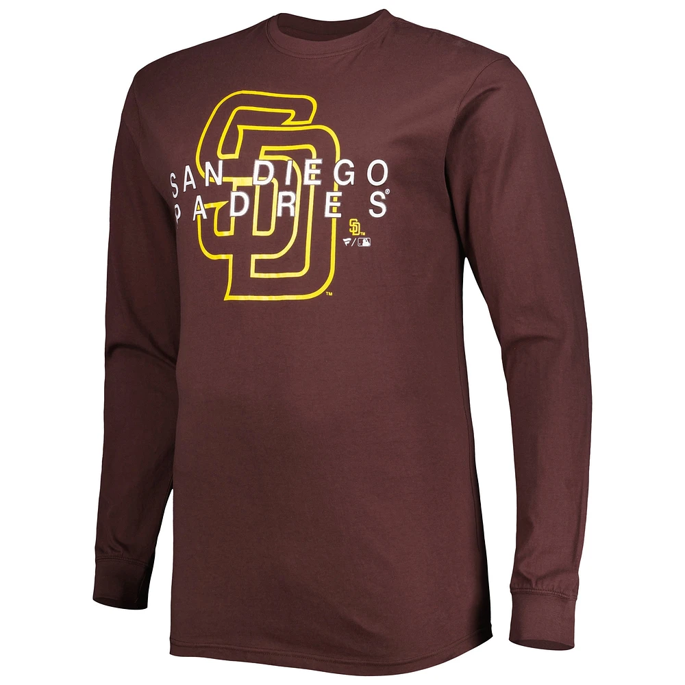 T-shirt à manches longues San Diego Padres Big & Tall marron pour homme