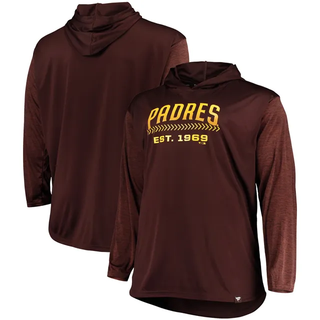 Lids San Diego Padres Mitchell & Ness Colorblocked Fleece Pullover Hoodie -  Brown/Gold