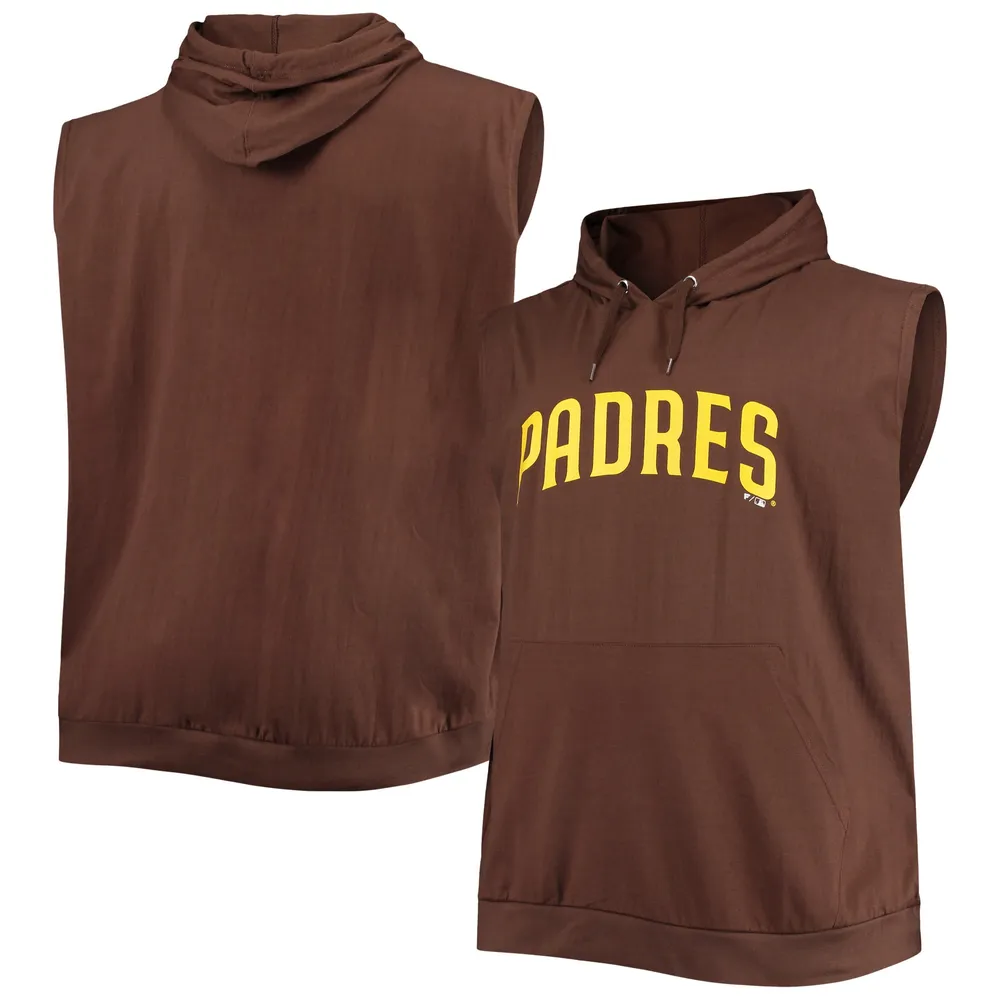 Sweat à capuche sans manches San Diego Padres Jersey Muscle pour homme marron