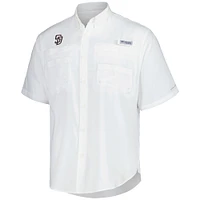 Men's Columbia White San Diego Padres Tamiami Omni-Shade Button-Down Shirt