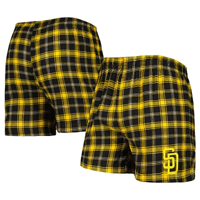 Men's Concepts Sport Black/Gold San Diego Padres Ledger Flannel Boxers