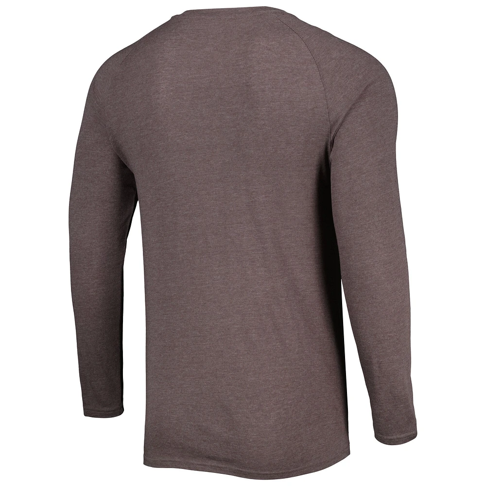 T-shirt Henley à manches longues raglan San Diego Padres Inertia de Concepts Sport pour homme, marron