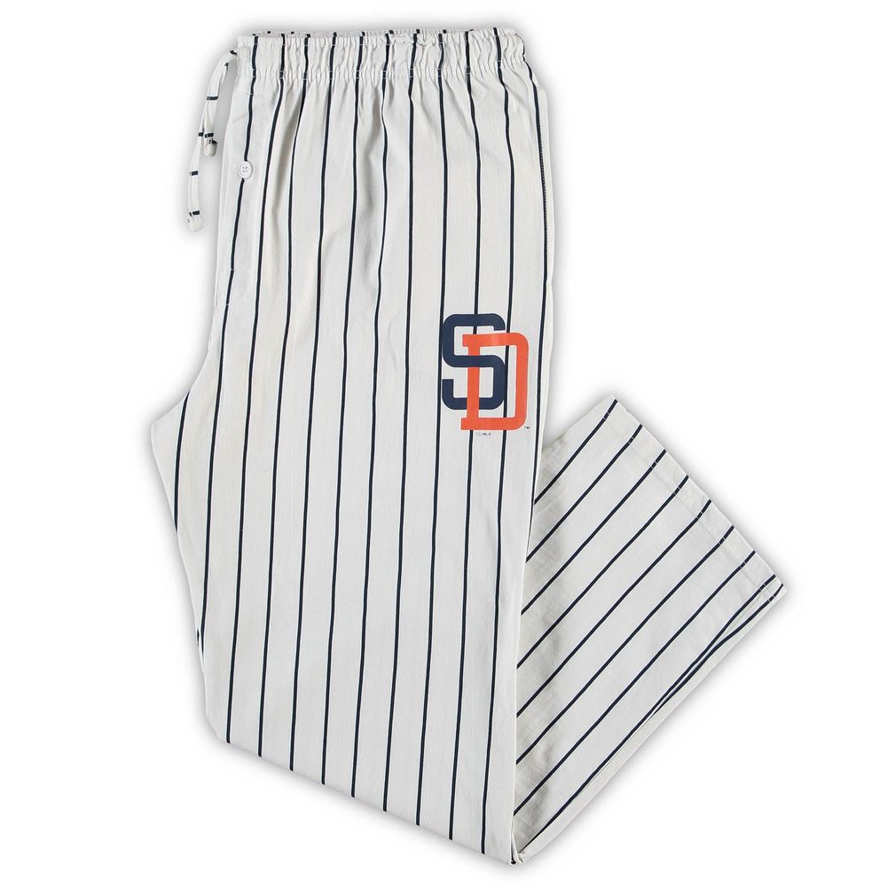 Men's Concepts Sport White/Navy San Diego Padres Big & Tall Pinstripe Sleep Pants