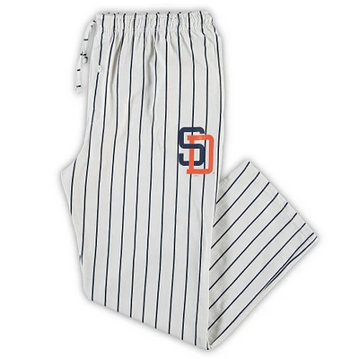 Men's Concepts Sport White/Navy San Diego Padres Big & Tall Pinstripe Sleep Pants