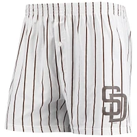 Men's Concepts Sport White San Diego Padres Vigor Pinstripe Boxer Shorts