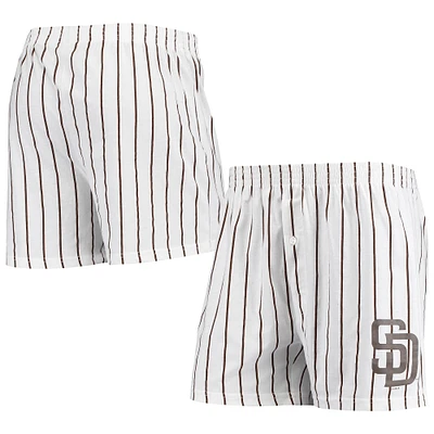 Caleçon boxeur à fines rayures Vigor San Diego Padres de Concepts Sport pour homme, blanc