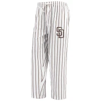 Concepts Sport - Pantalon blanc à fines rayures San Diego Padres Vigor pour homme