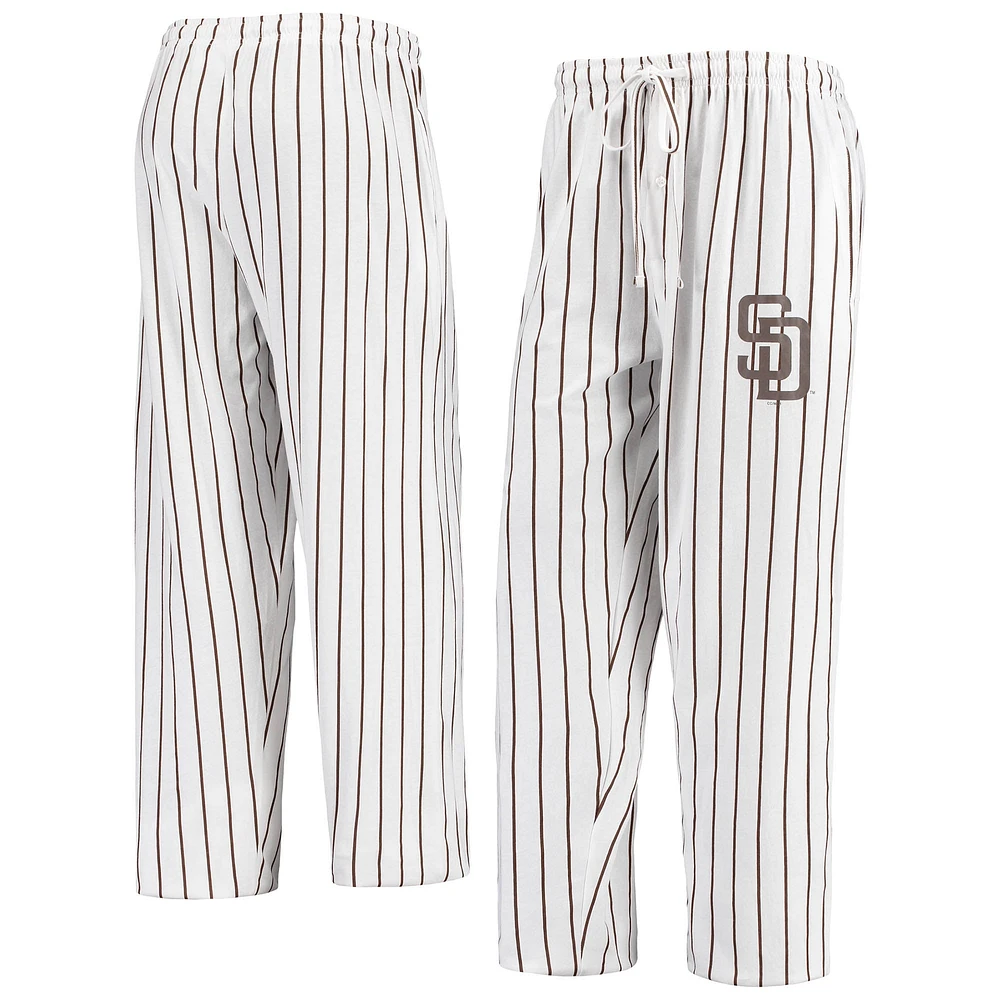 Concepts Sport - Pantalon blanc à fines rayures San Diego Padres Vigor pour homme