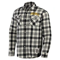 Men's Darius Rucker Collection by Fanatics Black San Diego Padres Plaid Flannel Button-Up Shirt