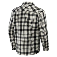 Men's Darius Rucker Collection by Fanatics Black San Diego Padres Plaid Flannel Button-Up Shirt