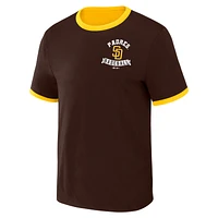 Men's Darius Rucker Collection by Fanatics Brown/Gold San Diego Padres Two-Way Ringer Reversible T-Shirt