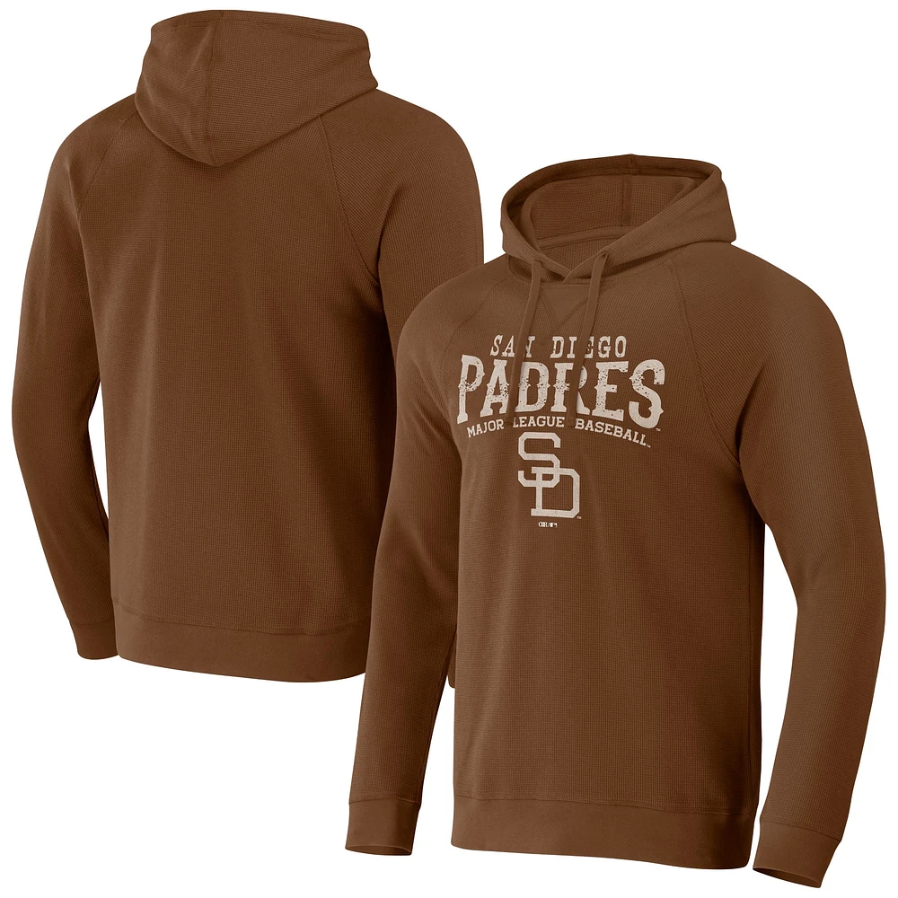 Collection Darius Rucker pour homme par Fanatics Brown Sweat à capuche raglan en tricot gaufré San Diego Padres