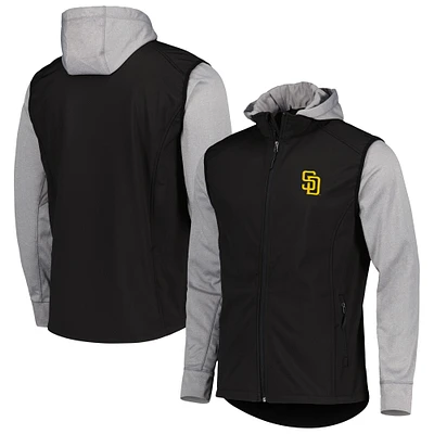 Men's Dunbrooke Black/Heather Gray San Diego Padres Alpha Full-Zip Jacket