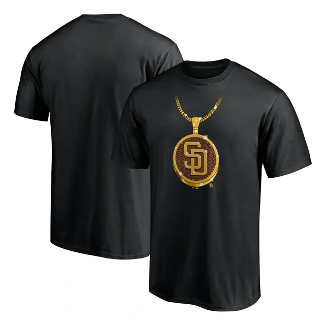 San Diego Padres Fanatics Branded Women's Team Logo Long Sleeve V-Neck T- Shirt - Brown