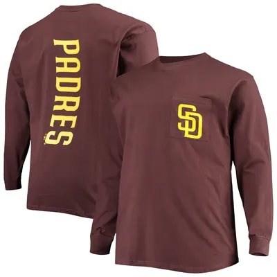 San Diego Padres Fanatics Branded Big & Tall Solid Back Hit Long Sleeve T-Shirt - Brown