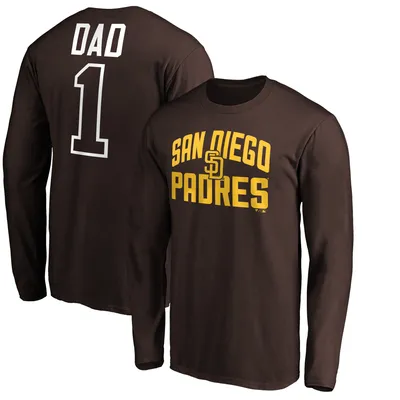 San Diego Padres Fanatics Branded Father's Day #1 Dad Long Sleeve T-Shirt - Brown