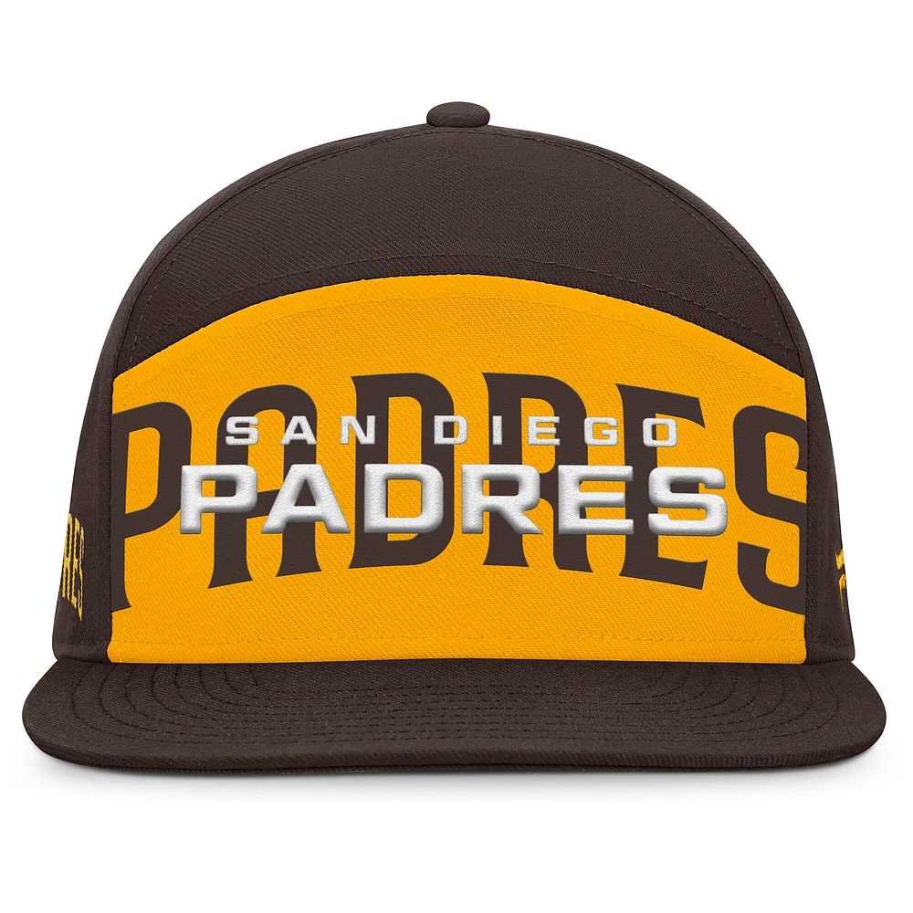 Casquette Snapback Fanatics marron/doré San Diego Padres Clubhouse Splitter pour homme