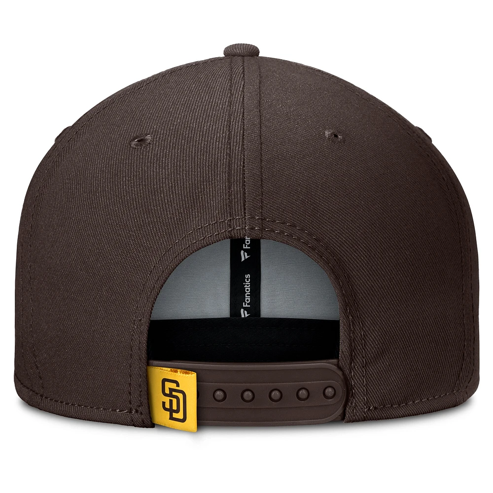 Casquette Snapback Fanatics marron/doré San Diego Padres Clubhouse Splitter pour homme