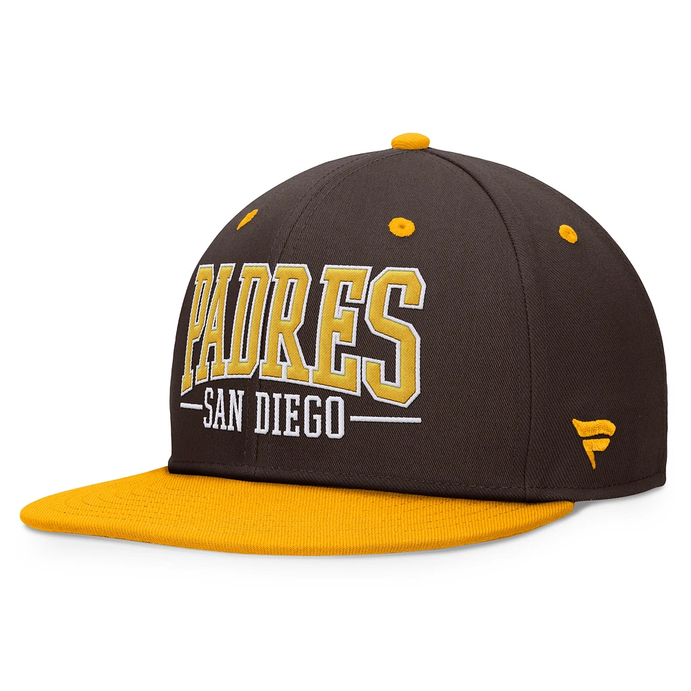 Men's Fanatics Brown/Gold San Diego Padres Fundamental Bold Snapback Hat