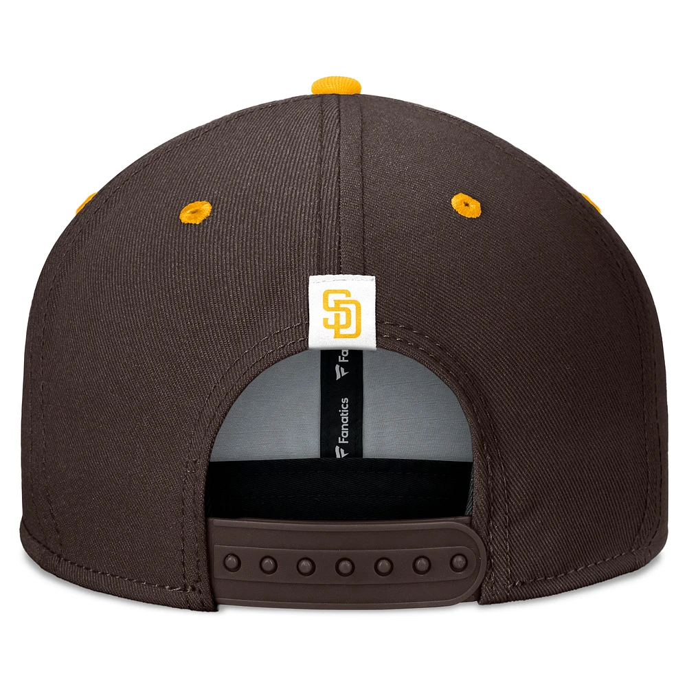 Men's Fanatics Brown/Gold San Diego Padres Fundamental Bold Snapback Hat