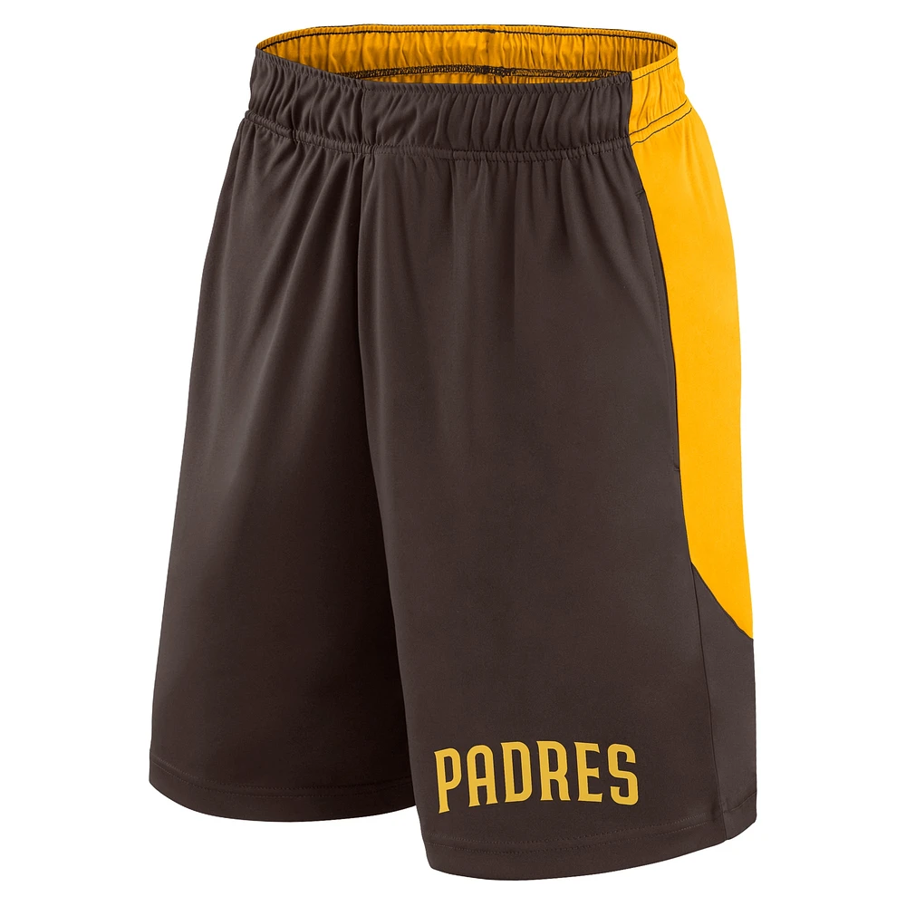 Men's Fanatics Brown/Gold San Diego Padres Launch Polyester Shorts