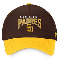 Casquette flexible à logo empilé Fanatics marron/or pour hommes des San Diego Padres