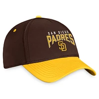 Casquette flexible à logo empilé Fanatics marron/or pour hommes des San Diego Padres