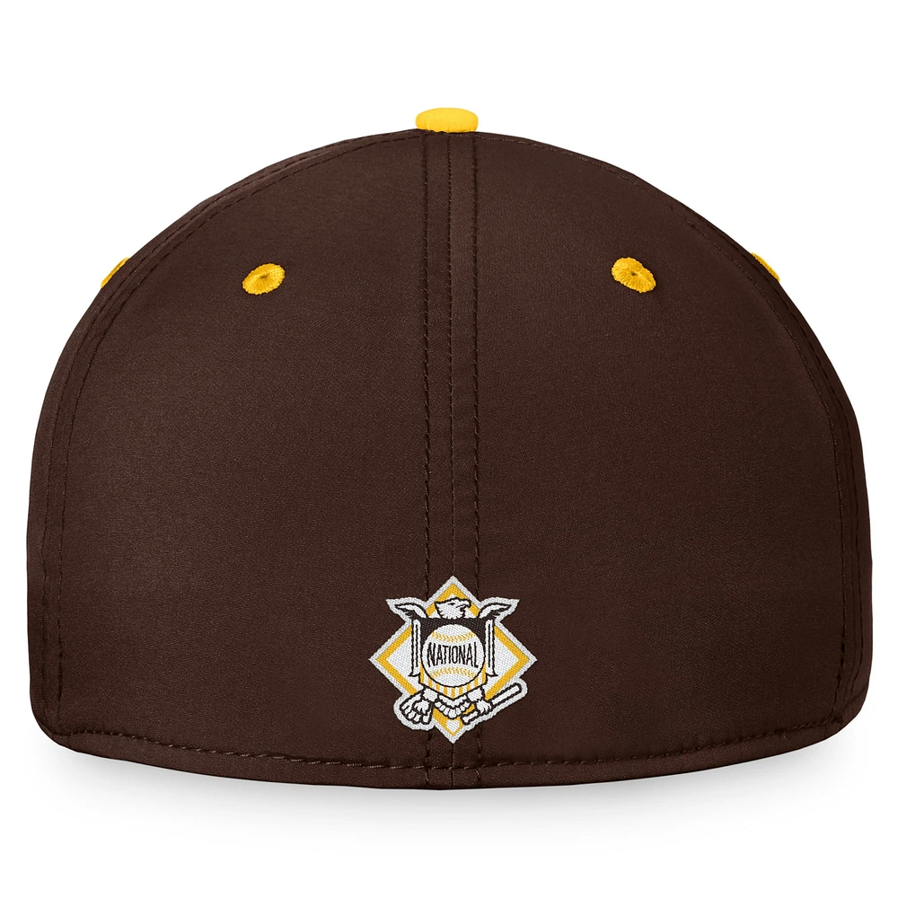 Men's Fanatics Brown/Gold San Diego Padres Stacked Logo Flex Hat