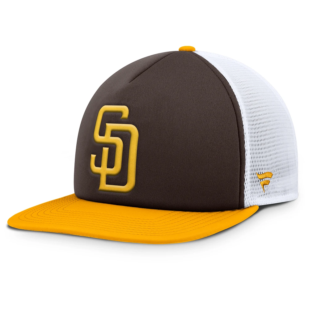 Casquette snapback en mousse fondamentale San Diego Padres Fanatics marron/blanc pour hommes