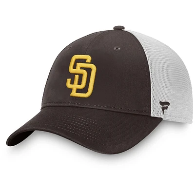 Men's Fanatics Brown/White San Diego Padres Team Core Unstructured Trucker Adjustable Hat
